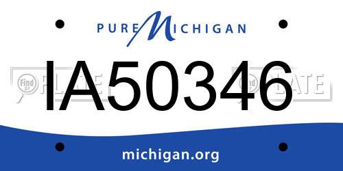 IA50346 Michigan License Plate