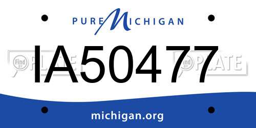 IA50477 Michigan License Plate