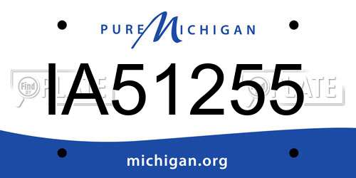 IA51255 Michigan License Plate