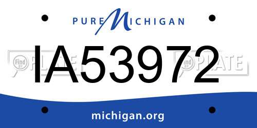 IA53972 Michigan License Plate