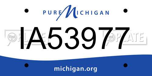 IA53977 Michigan License Plate