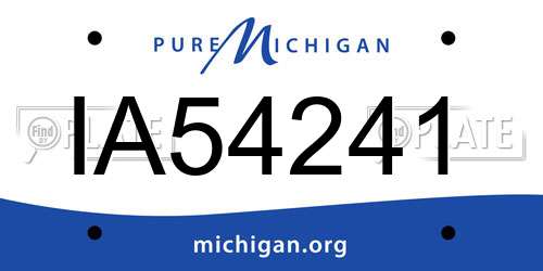 IA54241 Michigan License Plate