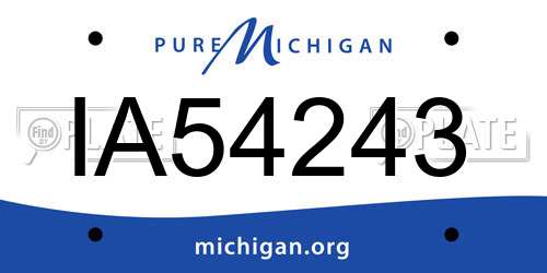 IA54243 Michigan License Plate