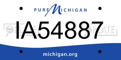 IA54887 Michigan License Plate