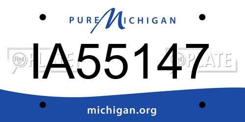 IA55147 Michigan License Plate