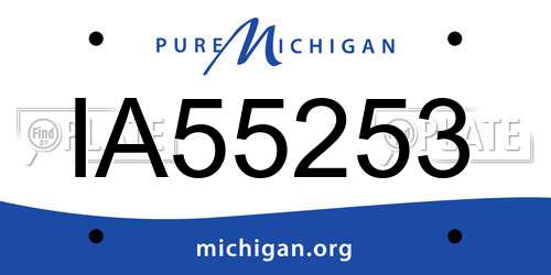 IA55253 Michigan License Plate