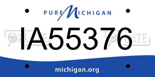 IA55376 Michigan License Plate