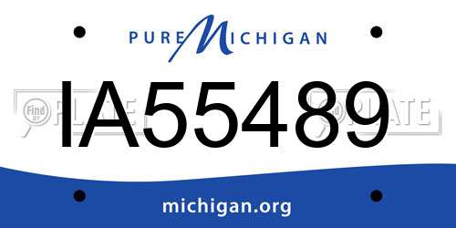 IA55489 Michigan License Plate