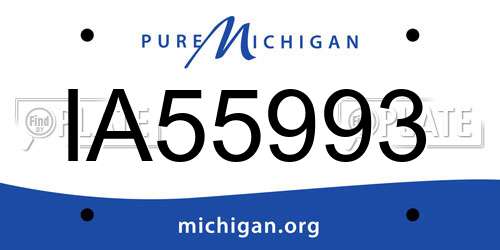 IA55993 Michigan License Plate