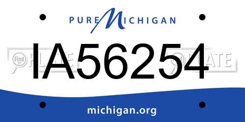 IA56254 Michigan License Plate