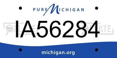 IA56284 Michigan License Plate