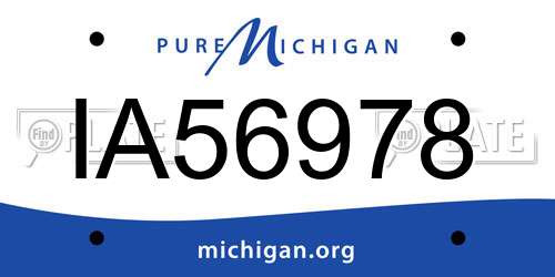 IA56978 Michigan License Plate