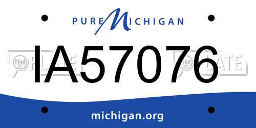 IA57076 Michigan License Plate