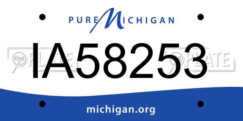 IA58253 Michigan License Plate