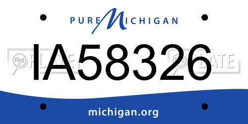 IA58326 Michigan License Plate