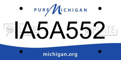 IA5A552 Michigan License Plate