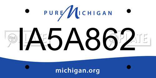 IA5A862 Michigan License Plate