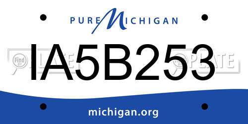 IA5B253 Michigan License Plate