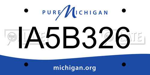 IA5B326 Michigan License Plate