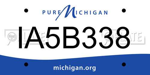 IA5B338 Michigan License Plate