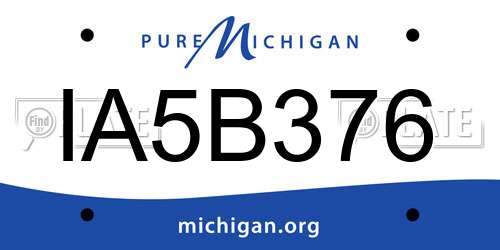 IA5B376 Michigan License Plate
