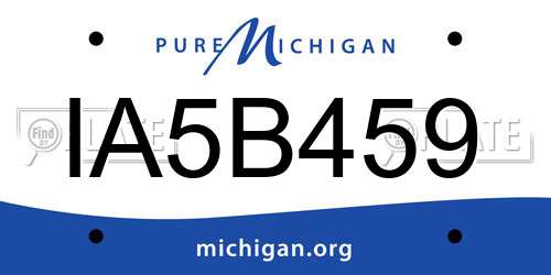 IA5B459 Michigan License Plate
