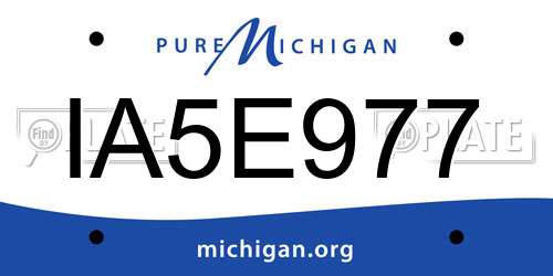IA5E977 Michigan License Plate