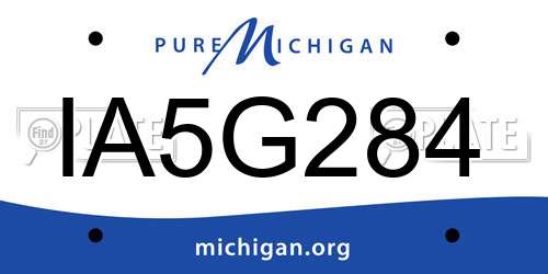 IA5G284 Michigan License Plate