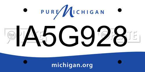 IA5G928 Michigan License Plate