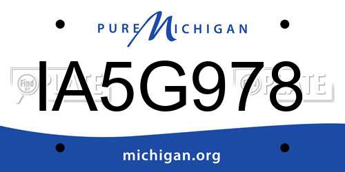 IA5G978 Michigan License Plate