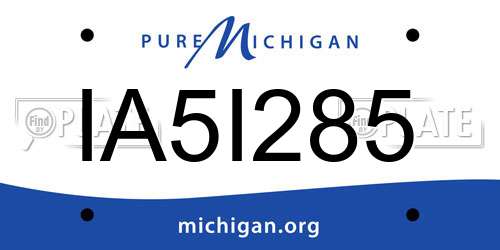 IA5I285 Michigan License Plate