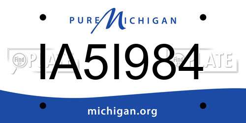 IA5I984 Michigan License Plate