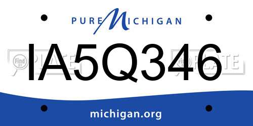 IA5Q346 Michigan License Plate