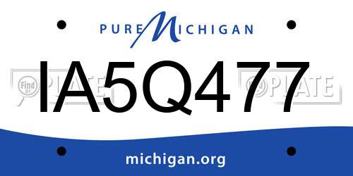 IA5Q477 Michigan License Plate