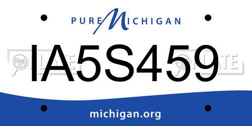 IA5S459 Michigan License Plate