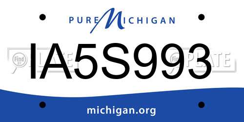 IA5S993 Michigan License Plate