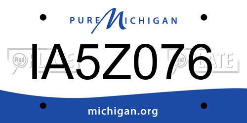 IA5Z076 Michigan License Plate