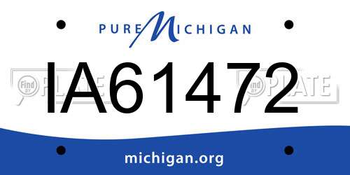 IA61472 Michigan License Plate