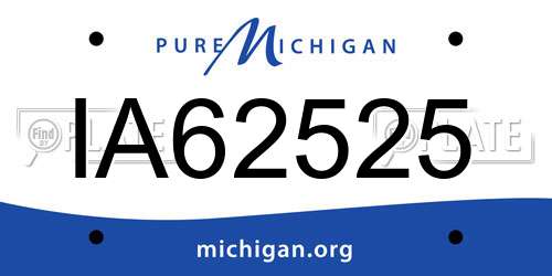 IA62525 Michigan License Plate