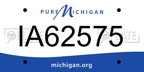 IA62575 Michigan License Plate