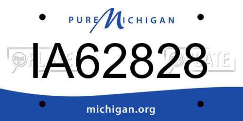IA62828 Michigan License Plate