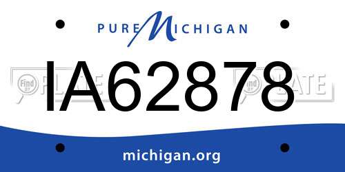 IA62878 Michigan License Plate