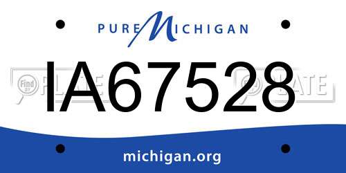 IA67528 Michigan License Plate
