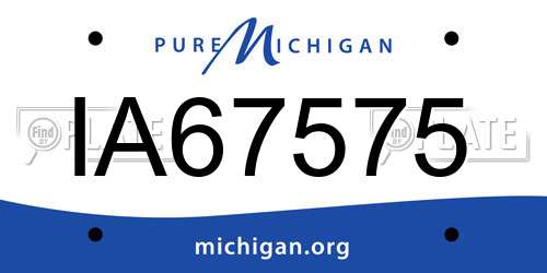 IA67575 Michigan License Plate