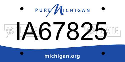 IA67825 Michigan License Plate