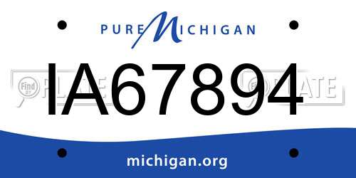 IA67894 Michigan License Plate