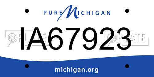 IA67923 Michigan License Plate
