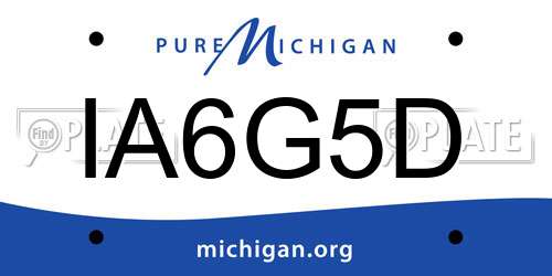 IA6G5D Michigan License Plate