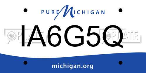 IA6G5Q Michigan License Plate
