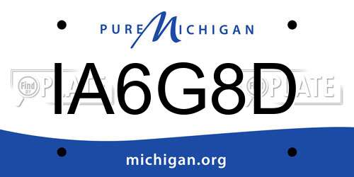 IA6G8D Michigan License Plate
